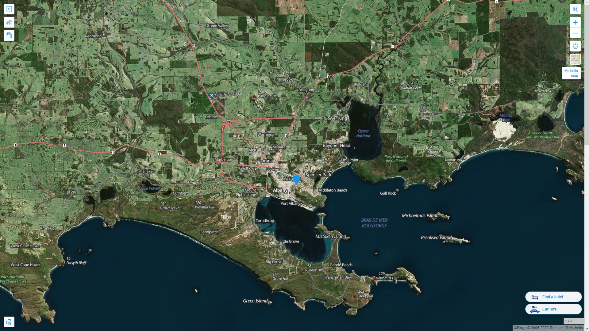 Albany Highway and Road Map with Satellite View